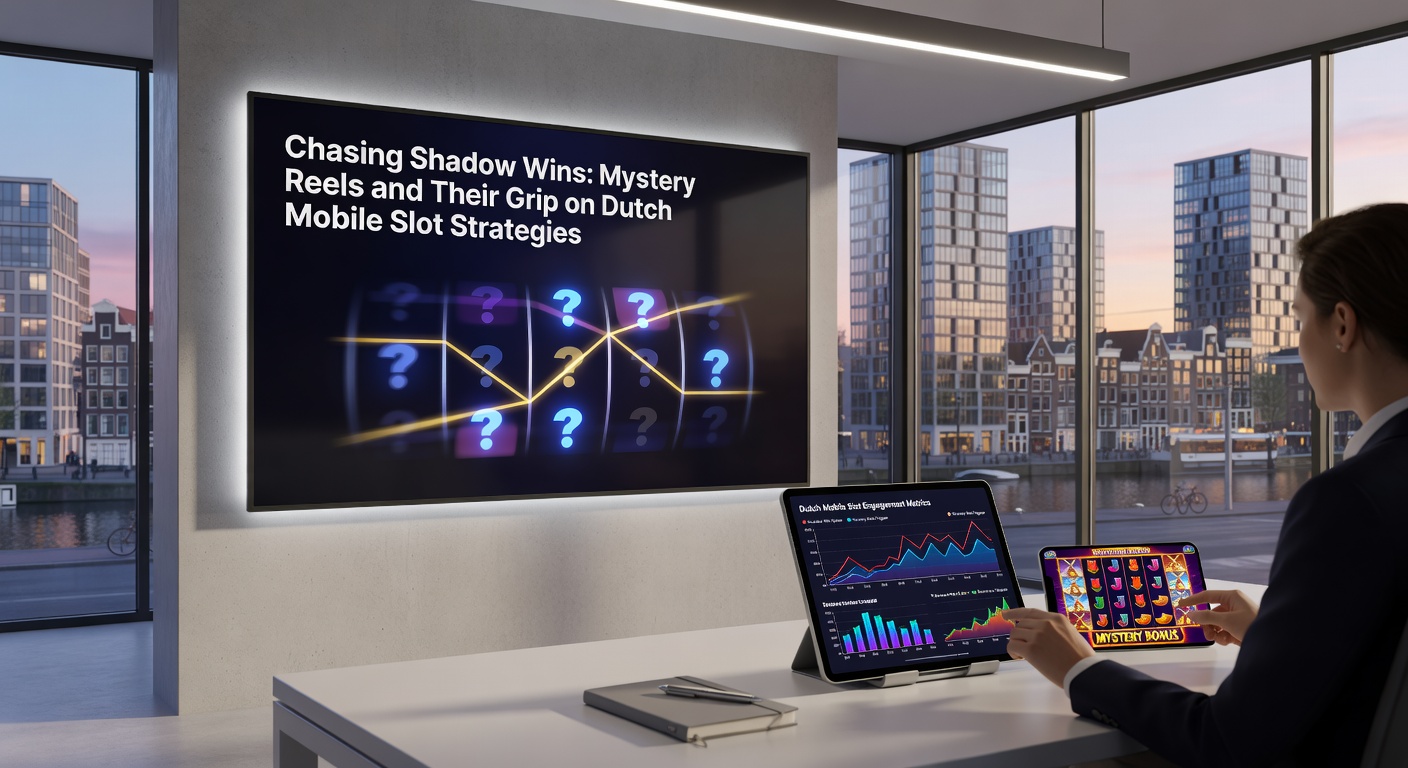 Nederlandse speler analyseert mystery reel uitkomsten op smartphone, met grafieken van volatiliteit en winpatronen zichtbaar