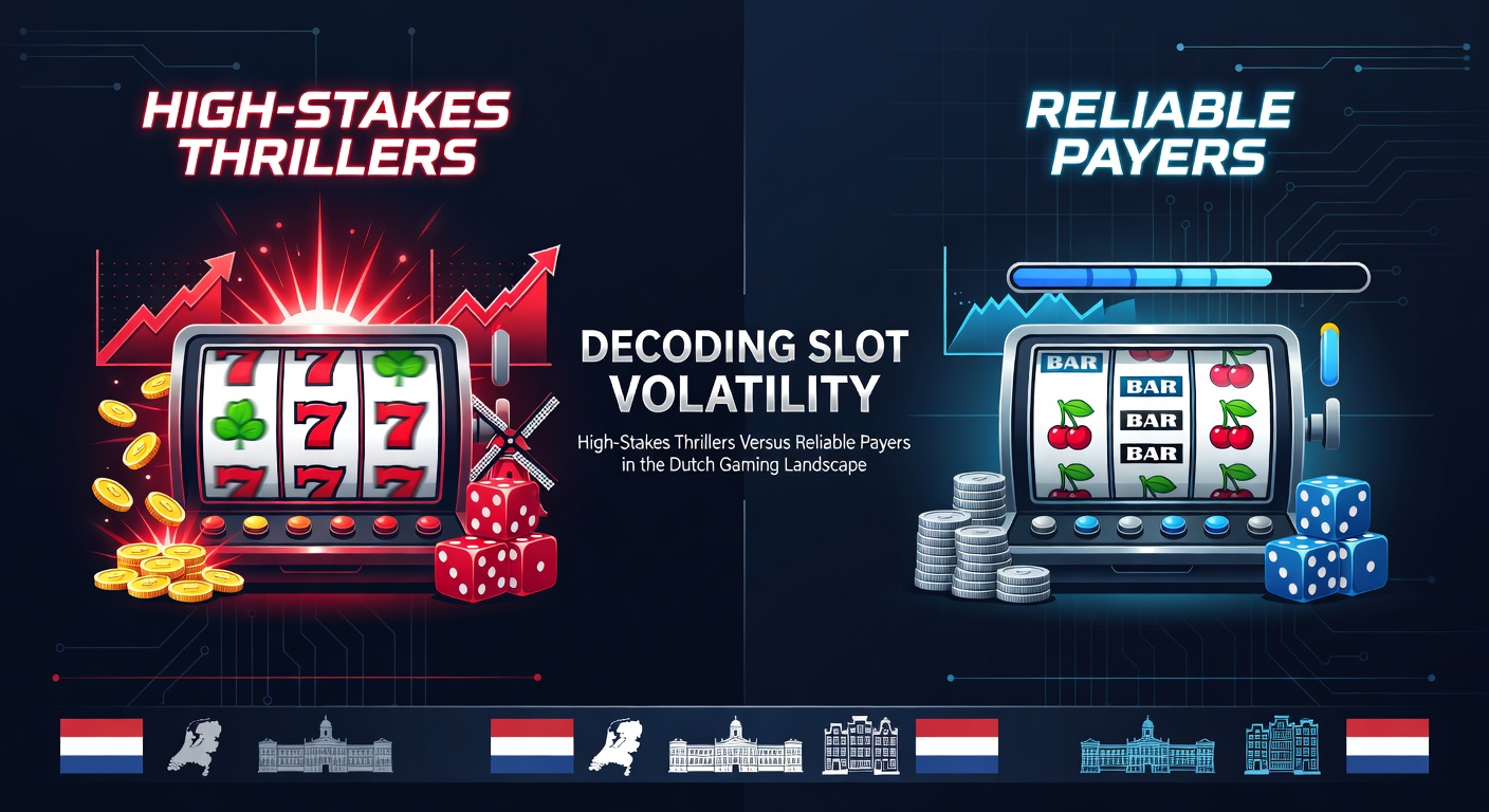 Grafische weergave van hoge en lage slotvolatiliteit met winstkansen en risico's